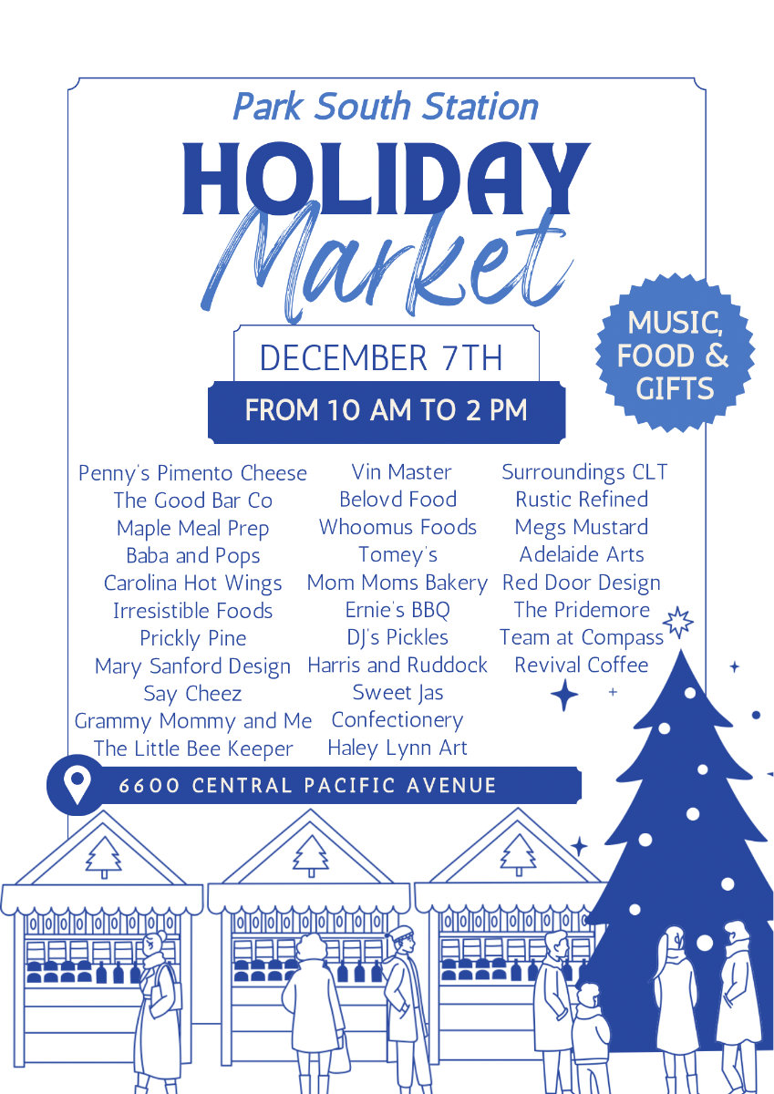 Park South Station Holiday Market Charlotte Poster